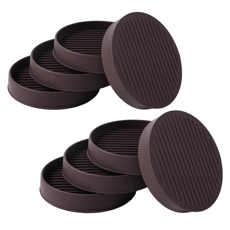 Jayen 3x3 Round Rubber Furniture Caster Cups, Anti-Sliding Furniture Pads Bed Stopper Floor Protectors with Grip - Protect Any Flooring - Image 1
